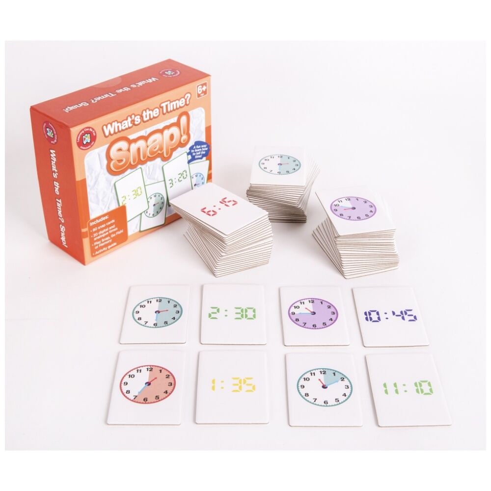 3PK Learning Can Be Fun What's The Time Snap! 80 Cards Digital/Analogue Game 6y+