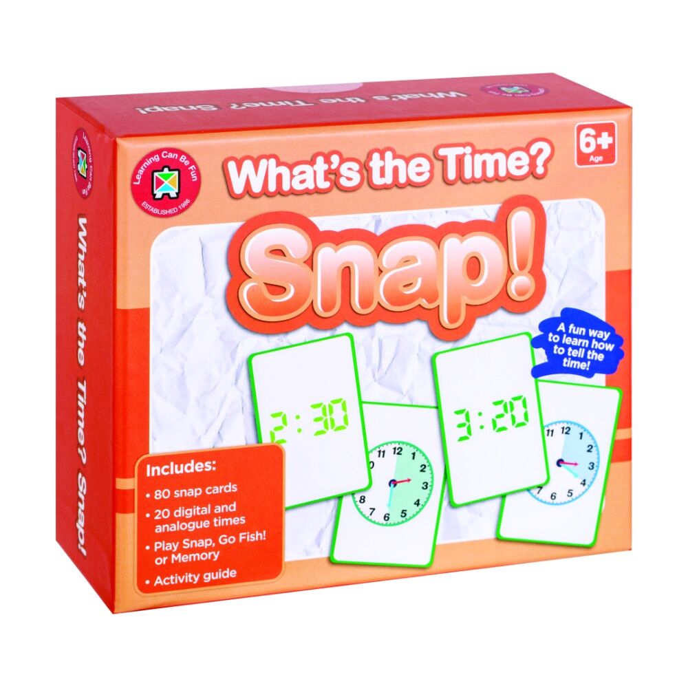 3PK Learning Can Be Fun What's The Time Snap! 80 Cards Digital/Analogue Game 6y+