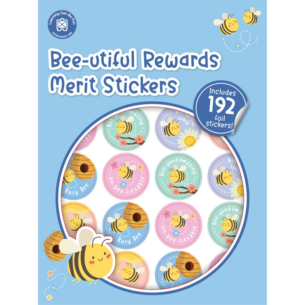 6x 192pc Learning Can Be Fun Bee-utiful Rewards Merit Sticker Book 28mm