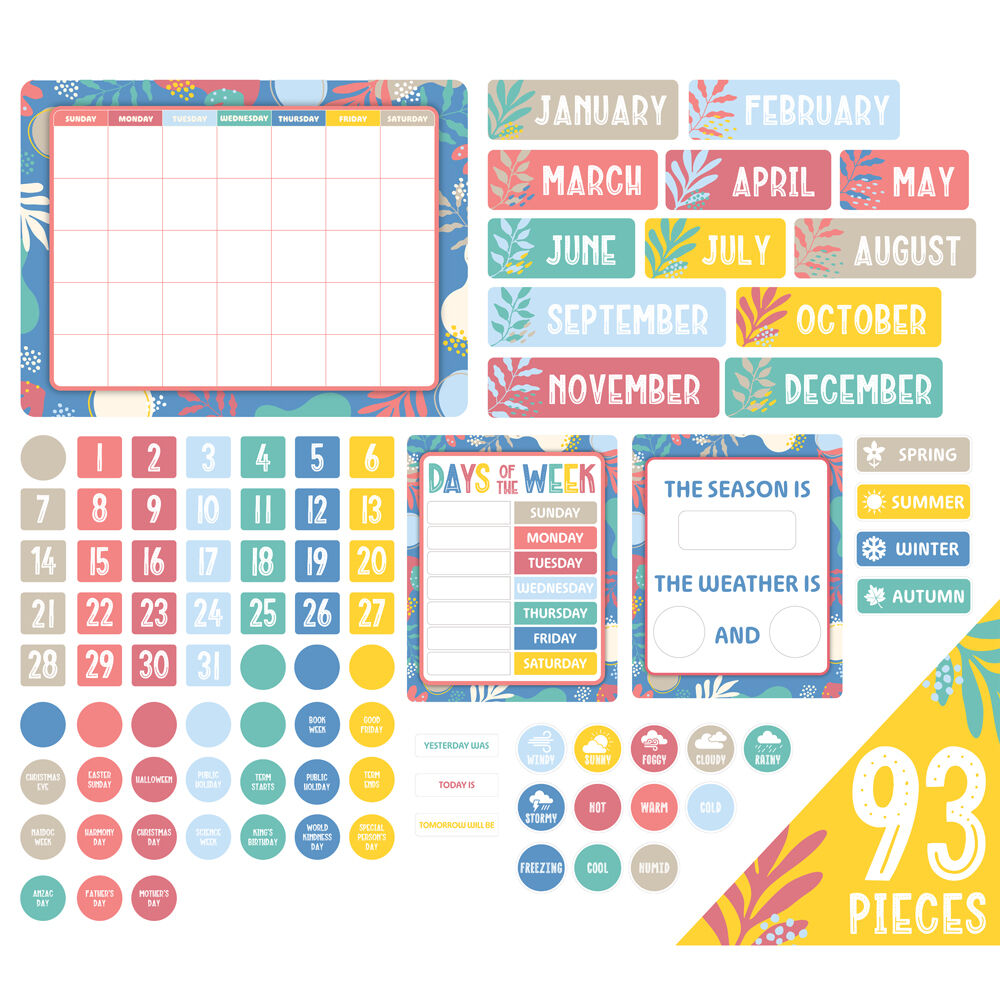 93pc Learning Can Be Fun Calendar Bulletin Board Set Growing Minds