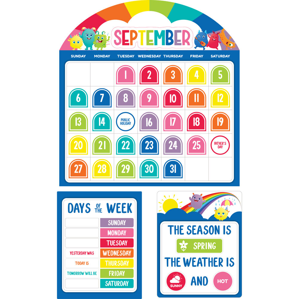 93pc Learning Can Be Fun Calendar Bulletin Board Set Giggle & Grow