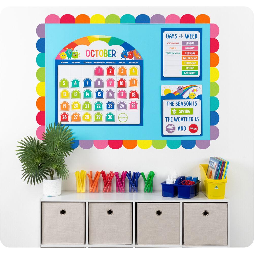 93pc Learning Can Be Fun Calendar Bulletin Board Set Giggle & Grow