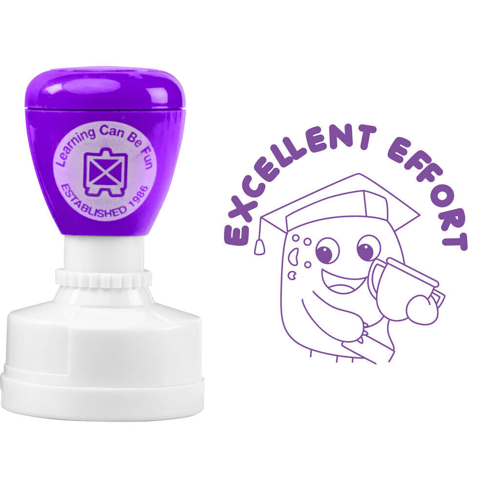 12PK Learning Can Be Fun Giggle & Grow Excellent Effort Merit Stamp Purple