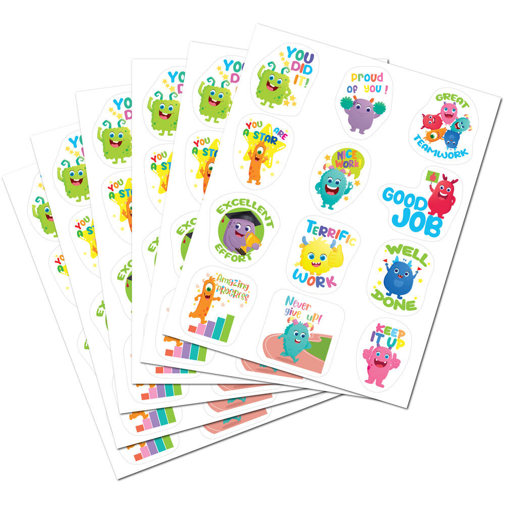 8x 96pc Learning Can Be Fun Giggle & Grow Merit Sticker Book Multicoloured
