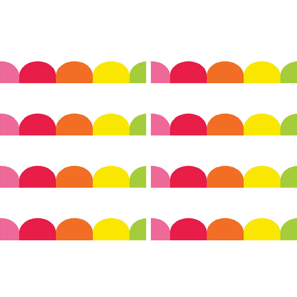 8x 12pc Learning Can Be Fun Giggle & Grow Rainbow Scalloped Border Pack 90 x 7cm