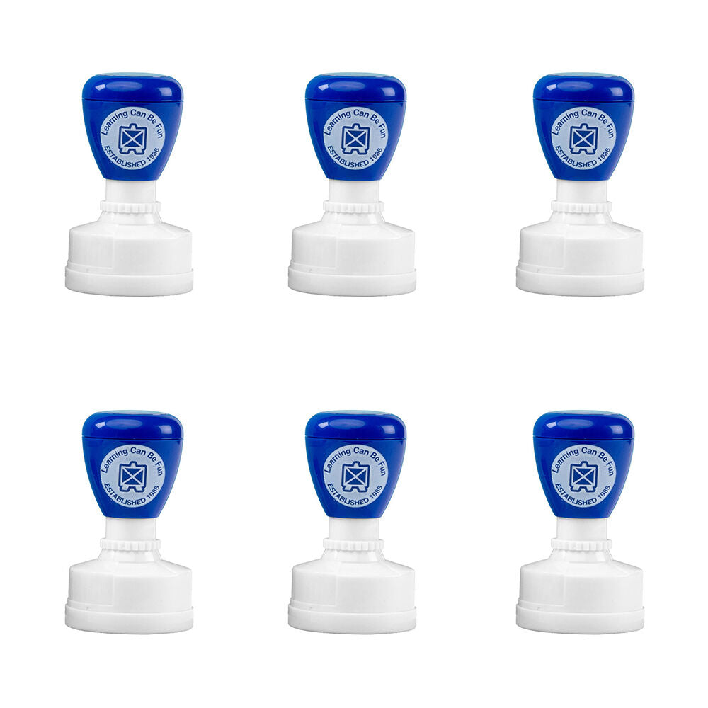 6PK Learning Can Be Fun Roar-Some Teacher Self-Inking Merit Stamp Blue