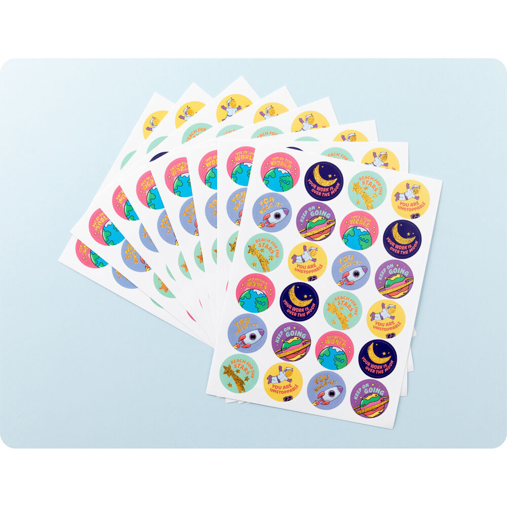 12x 192pc Learning Can Be Fun Galactic Greatness Merit Sticker Book 28mm