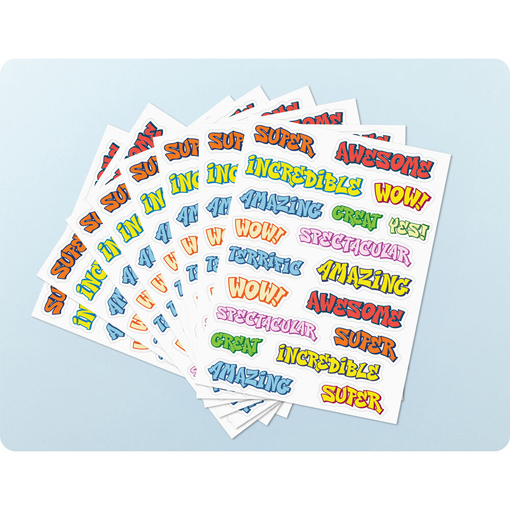 12x 152pc Learning Can Be Fun Graffiti Goals Merit Sticker Book Multicoloured