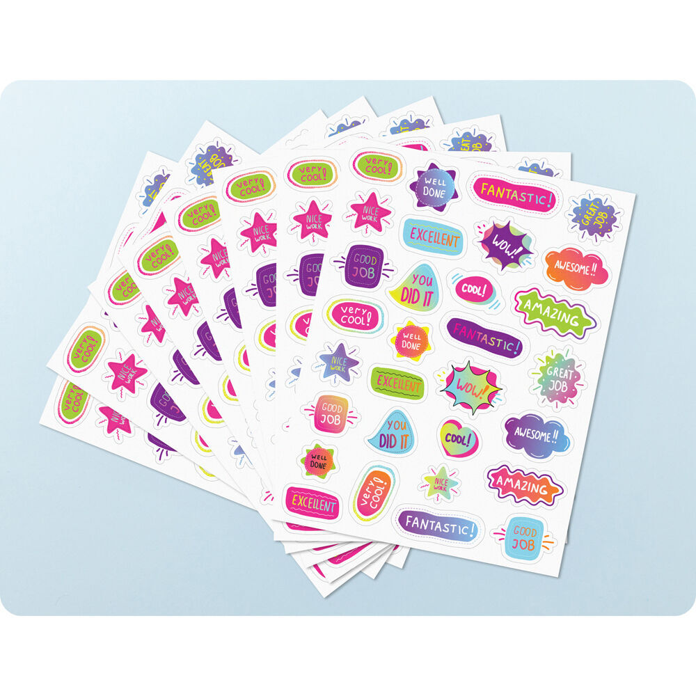 12x 240pc Learning Can Be Fun Pop of Praise Bright Merit Sticker Book Multi