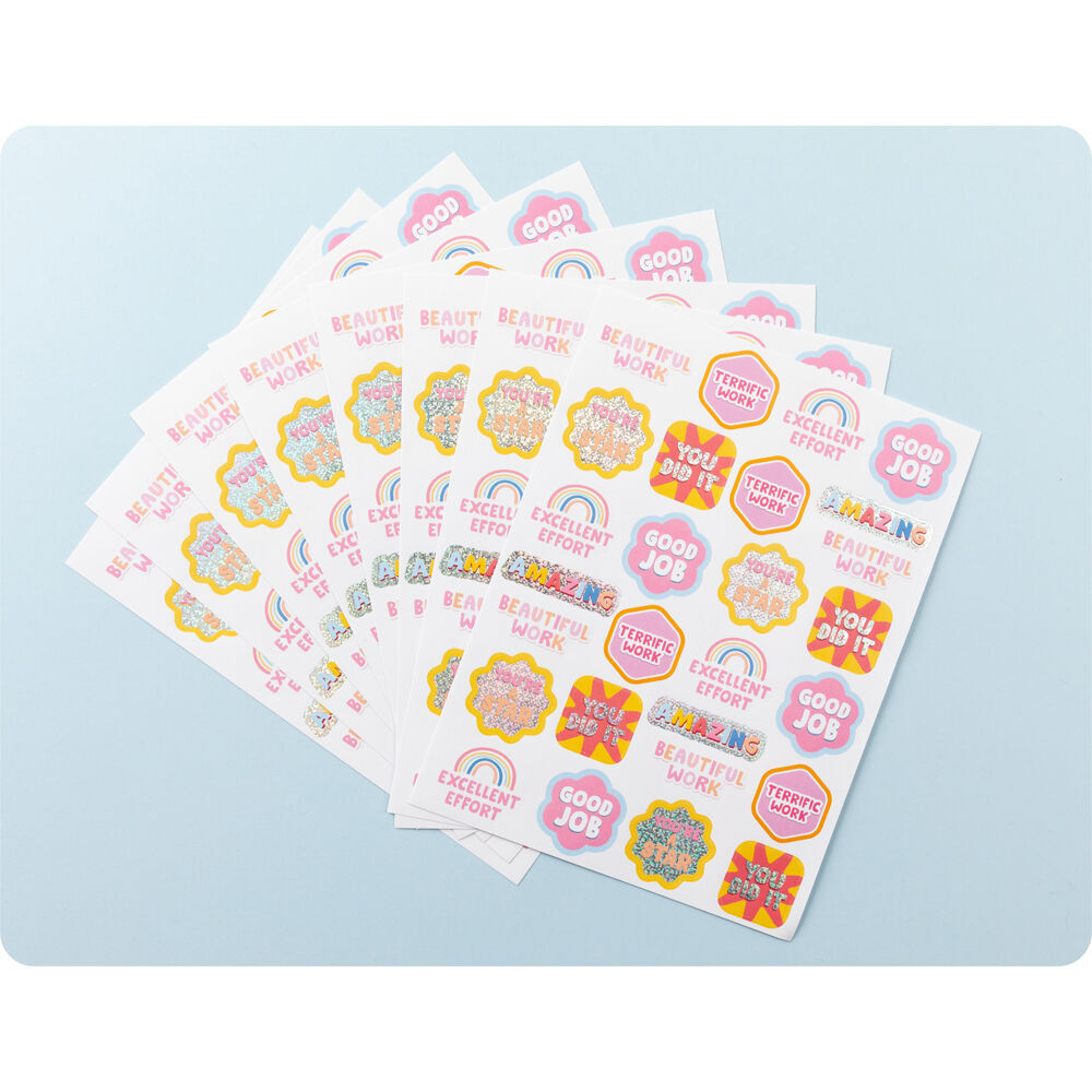 12x 216pc Learning Can Be Fun Retro Rewards Merit Sticker Book Multicoloured