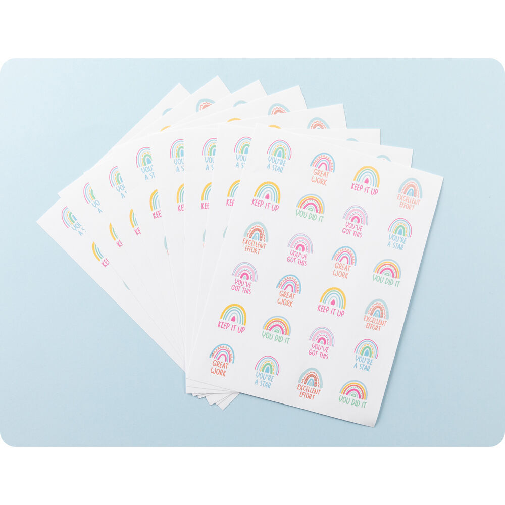 12x 192pc Learning Can Be Fun Rainbow Rewards Merit Sticker Book 28mm