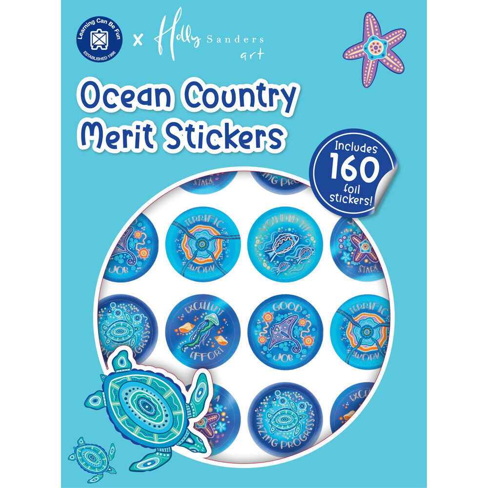 6x 160pc Learning Can Be Fun Ocean Country Merit Sticker Book 29mm