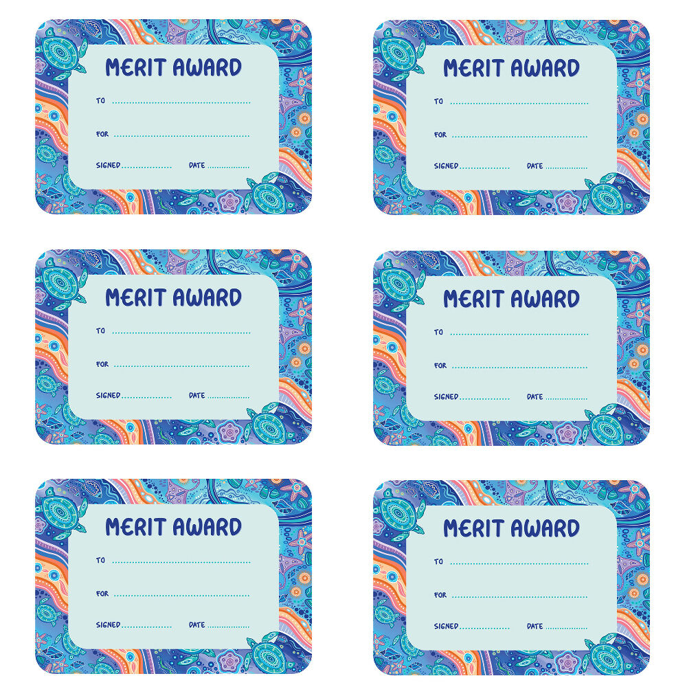 6x 30pc Learning Can Be Fun Ocean Country Merit Award Certificates A5