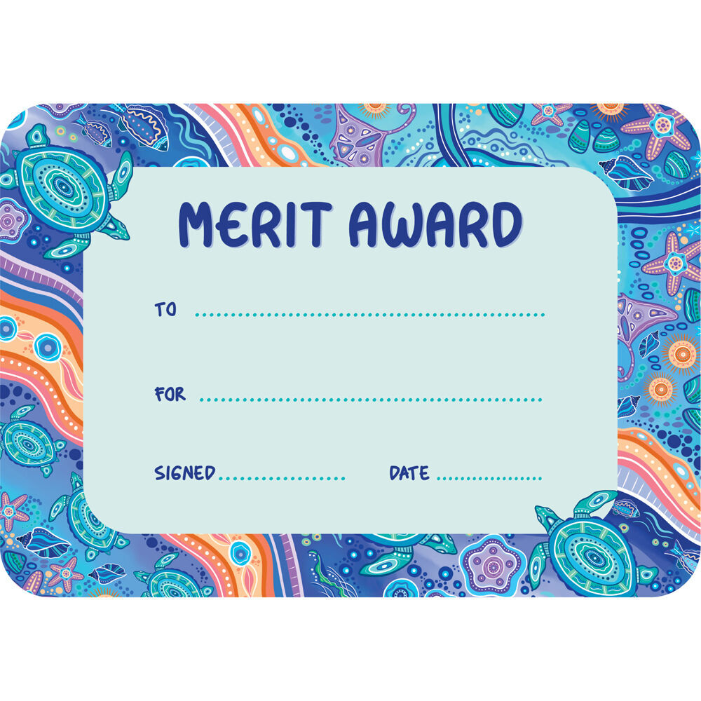 6x 30pc Learning Can Be Fun Ocean Country Merit Award Certificates A5