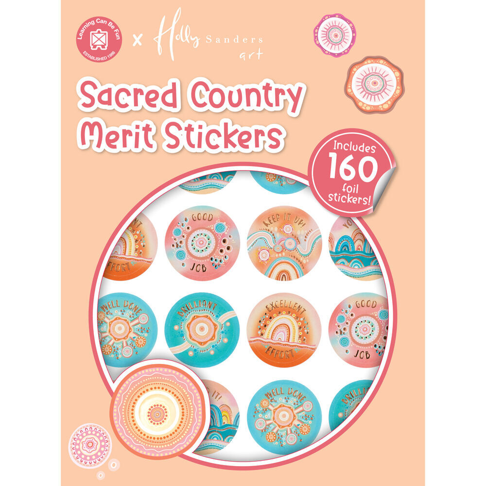 12x 160pc Learning Can Be Fun Sacred Country Merit Sticker Book 29mm
