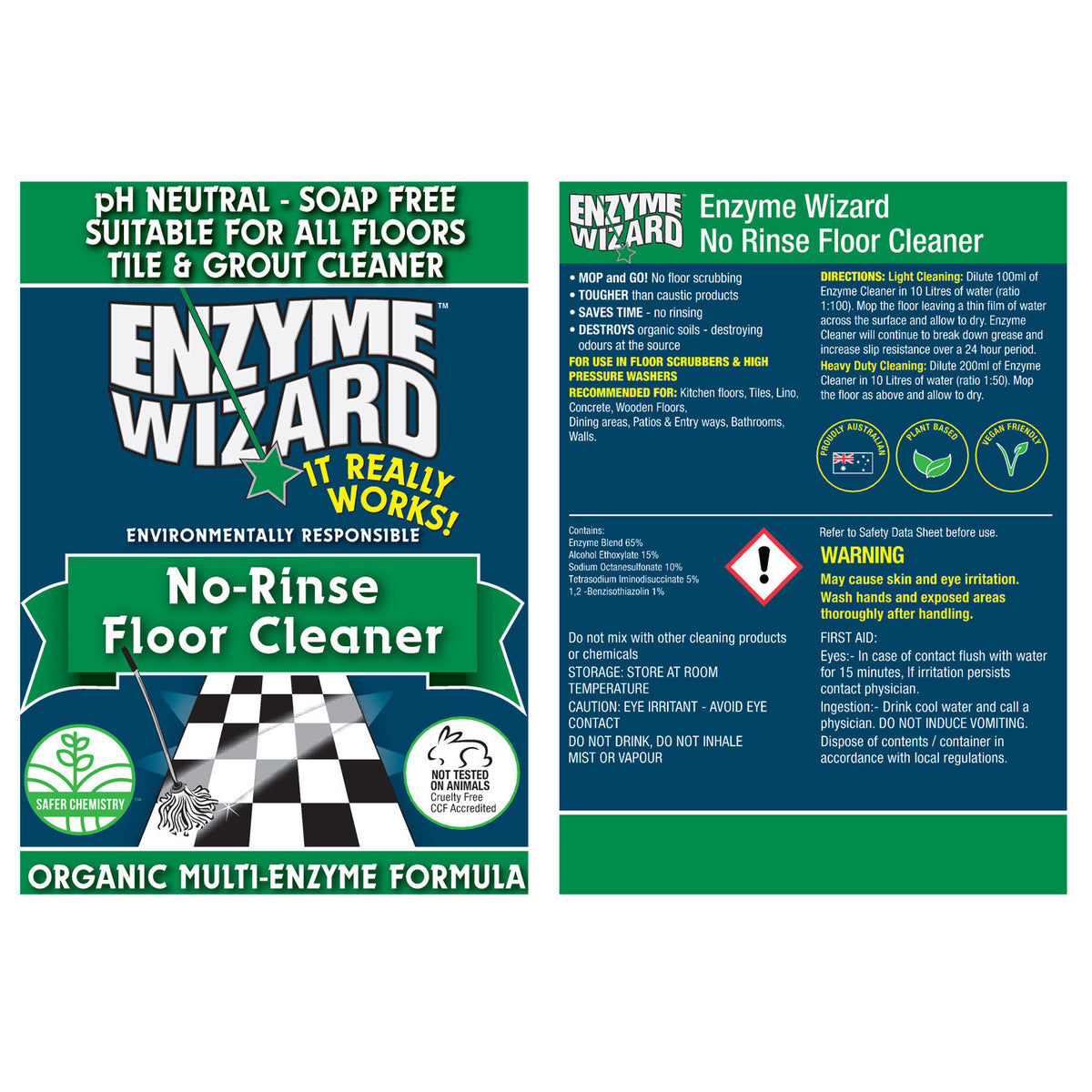 Enzyme Wizard 5L No Rinse Floor Cleaner