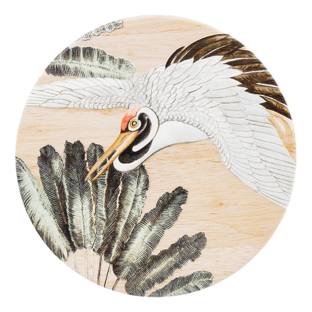 8PK Splosh Exotic Crane 11cm Ceramic Coaster Drink Mat Round