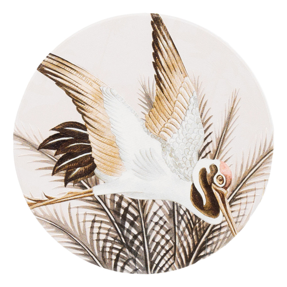 8PK Splosh Exotic Brown Crane 11cm Ceramic Coaster Drink Mat Round