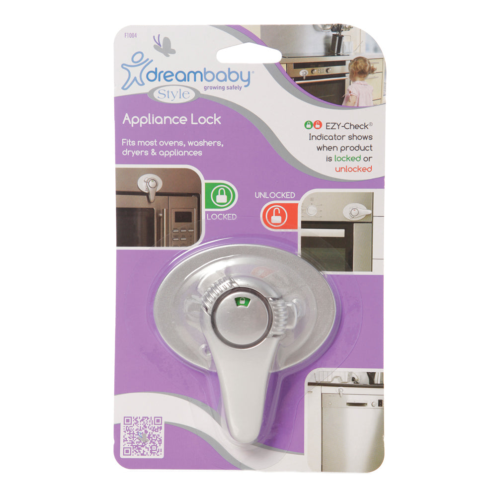 2PK Dreambaby Ezy-Check Baby Safety Swivel Appliance Lock - Silver