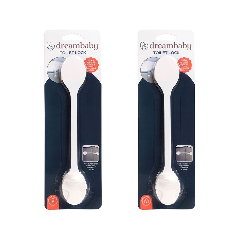 2PK Dreambaby Baby Safety Toilet Lock White
