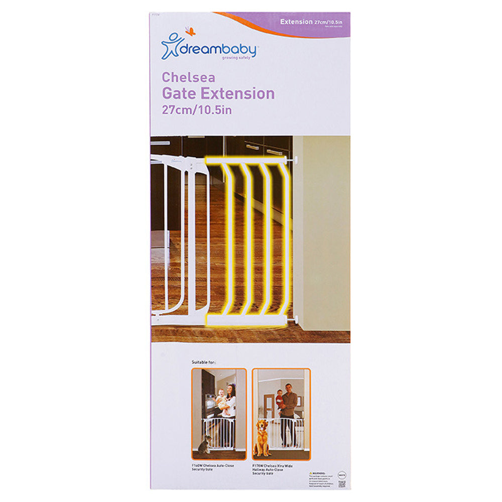 Dreambaby 27cm Chelsea Extension For Baby Safety Gate - White