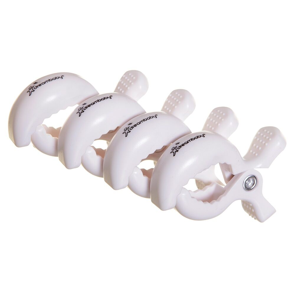 4pc Dreambaby Strollerbuddy Clips For Stroller/Pram - White