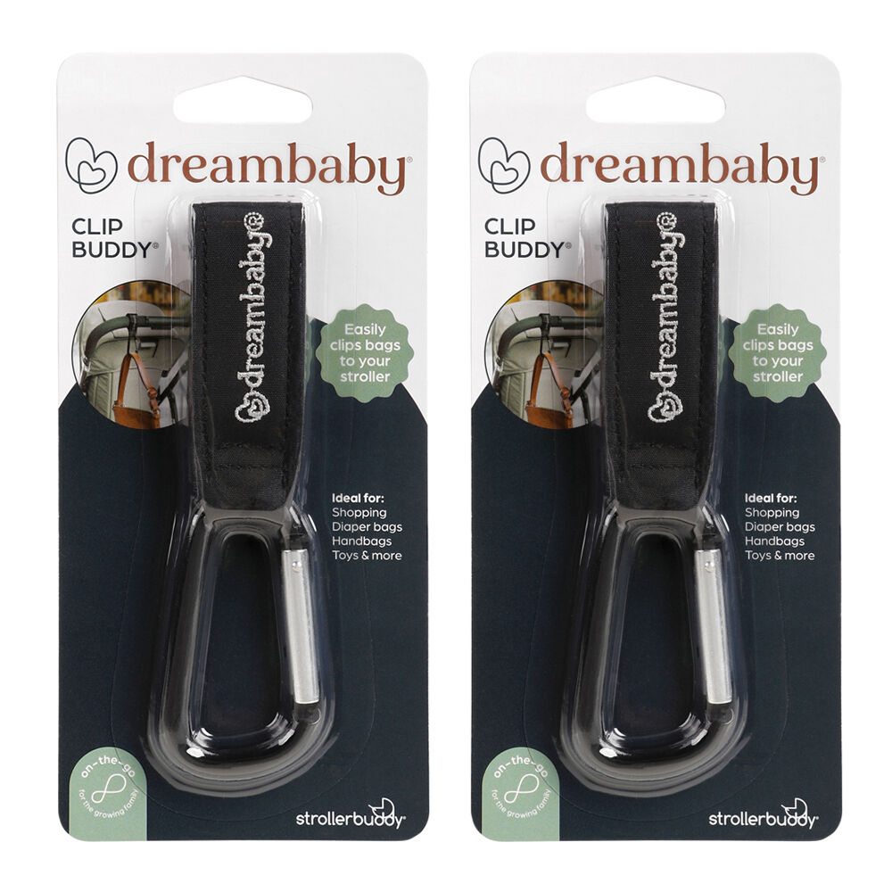 2PK Dreambaby Stollerbuddy Clip Buddy Bag Carrier For Stroller - Black