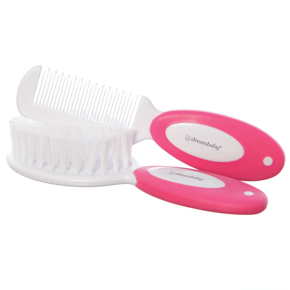 Dreambaby Deluxe Brush & Comb Set Kids/Baby Grooming Kit - Pink