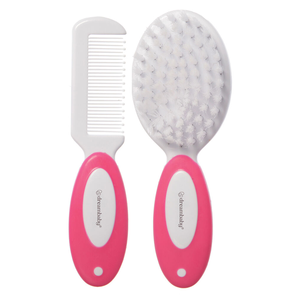 2PK Dreambaby Deluxe Brush & Comb Set Kids/Baby Grooming Kit - Pink