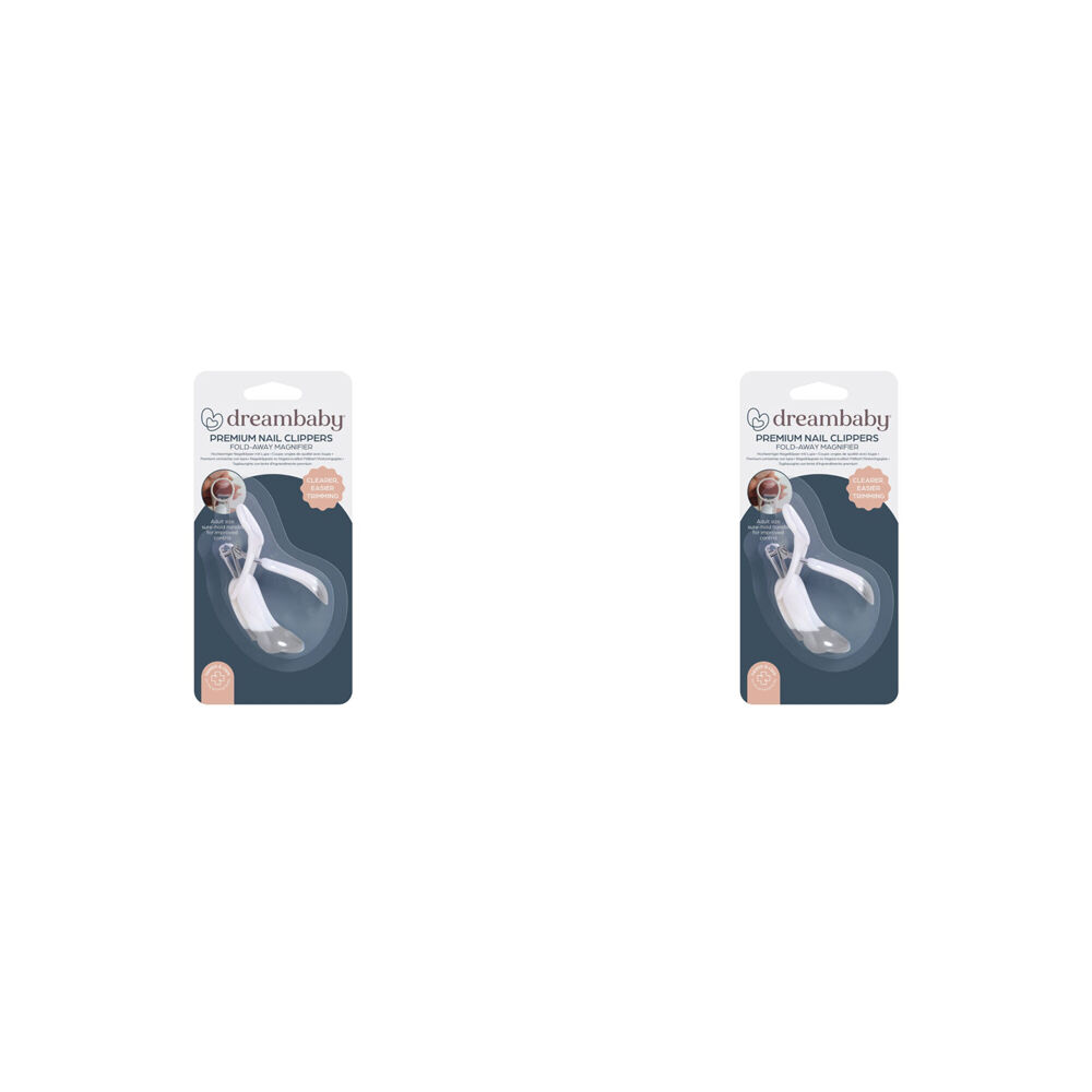 2PK Dreambaby Premium Nail Clippers w/ Magnifier 3x5cm - White