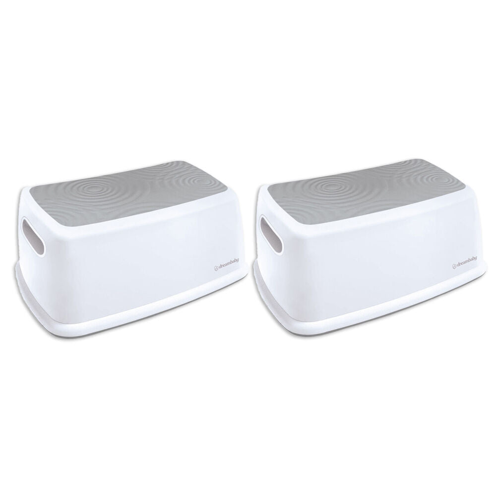 2PK Dreambaby Toddler & Me All Around Anti Slip Kids Step Stool Up to 120kg Grey