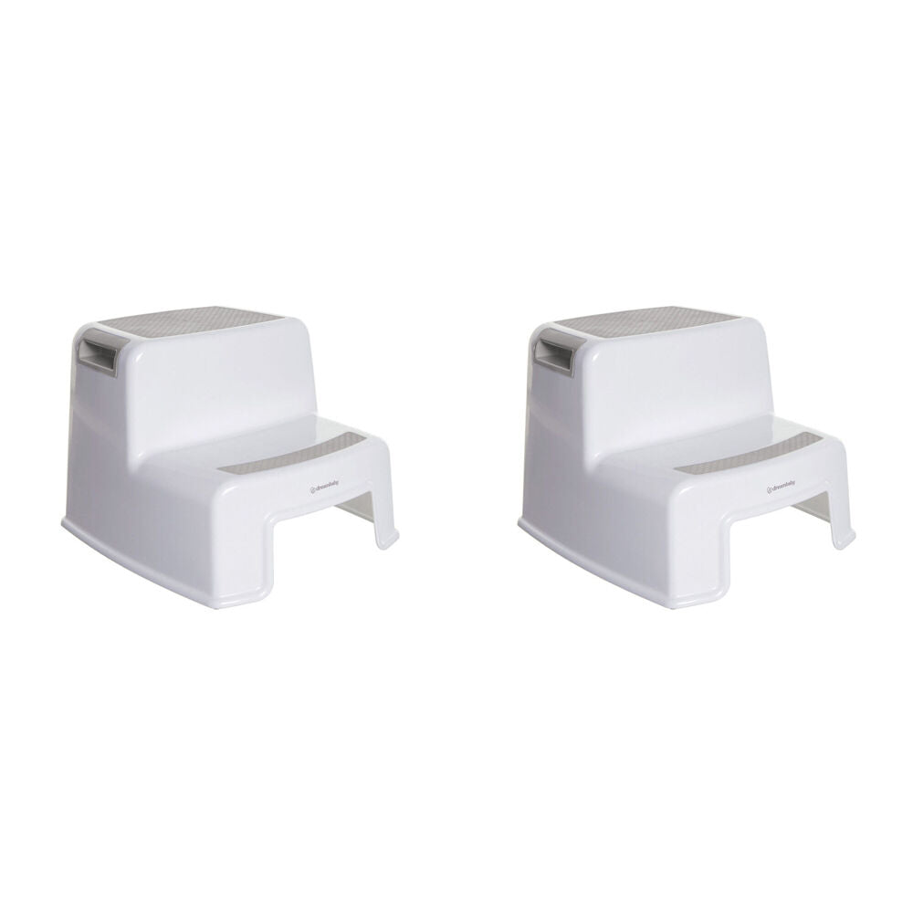 2PK Dreambaby 2-Up Safety Step Stool 33x26cm - Grey/White
