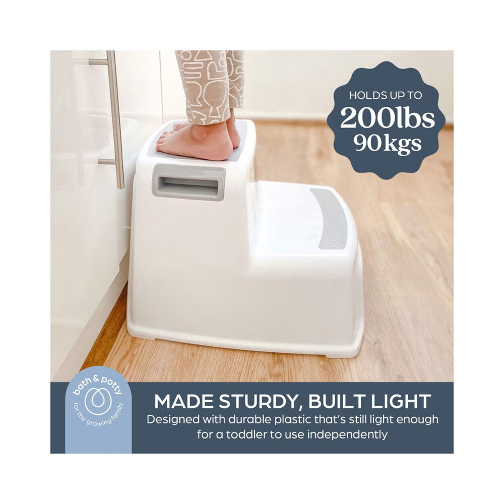 2PK Dreambaby 2-Up Safety Step Stool 33x26cm - Grey/White