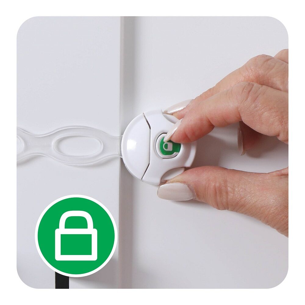 4x 3pc Dreambaby Ezy-Check Multi-Use Latch Safety Lock - White