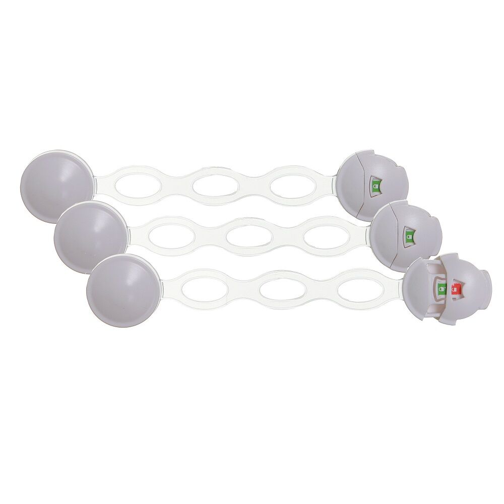 4x 3pc Dreambaby Ezy-Check Multi-Use Latch Safety Lock - White