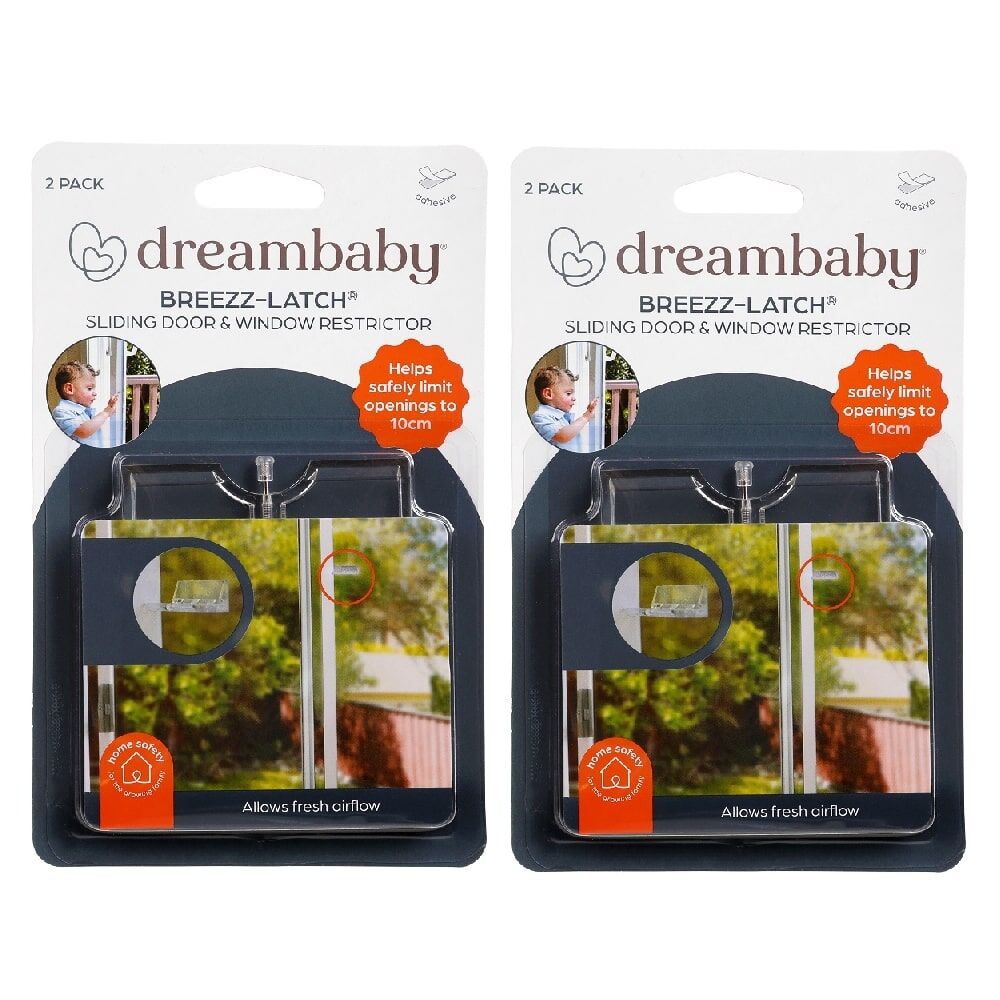 4pc Dreambaby Baby Safety Breezz-Latch Sliding Door & Window Locks