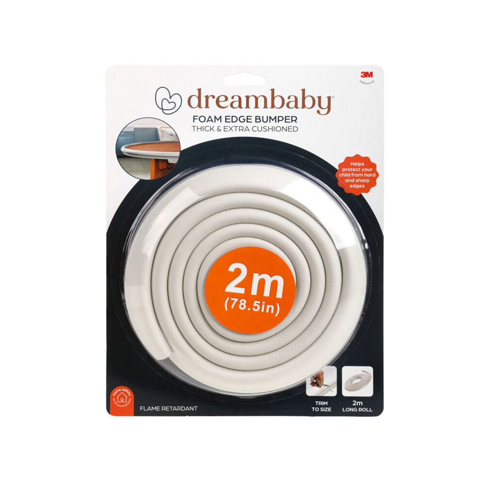 Dreambaby Foam Edge Bumper 2M Roll Child Proof Furniture Edge Guard