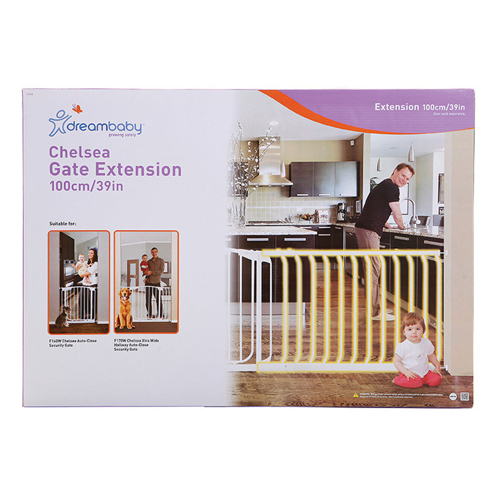 Dreambaby 100cm Chelsea Extension For Baby Safety Gate - White