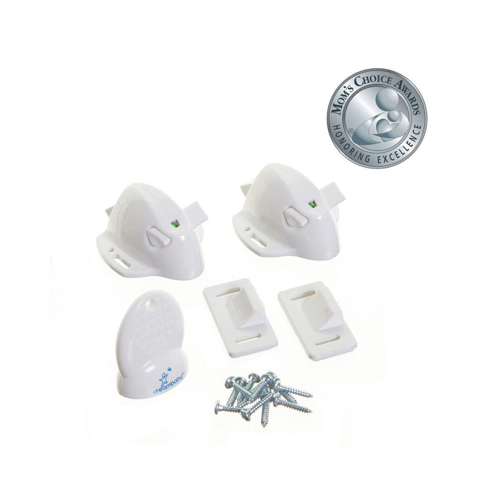 Dreambaby Adhesive Magnetic Child Safety Lock 2 Locks 1 Key