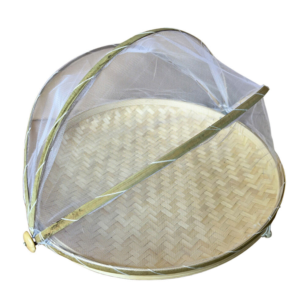 2PK NF Living Mesh & Bamboo Cover 45x22cm Food Tabletop Supplies Collapsible