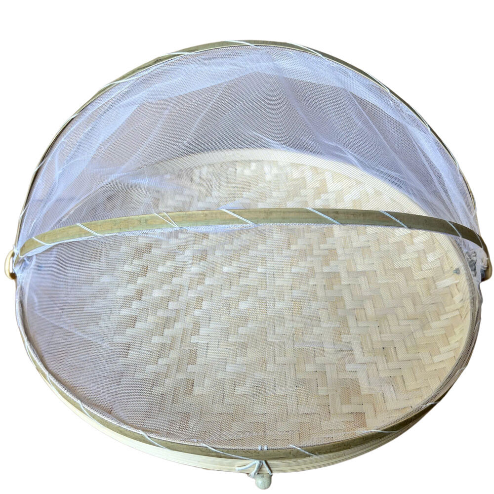2PK NF Living Mesh & Bamboo Cover 45x22cm Food Tabletop Supplies Collapsible