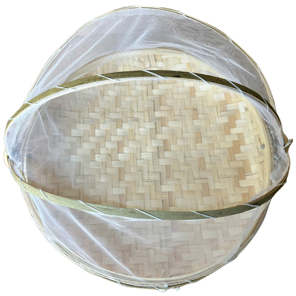 2PK NF Living Mesh & Bamboo Cover 45x22cm Food Tabletop Supplies Collapsible