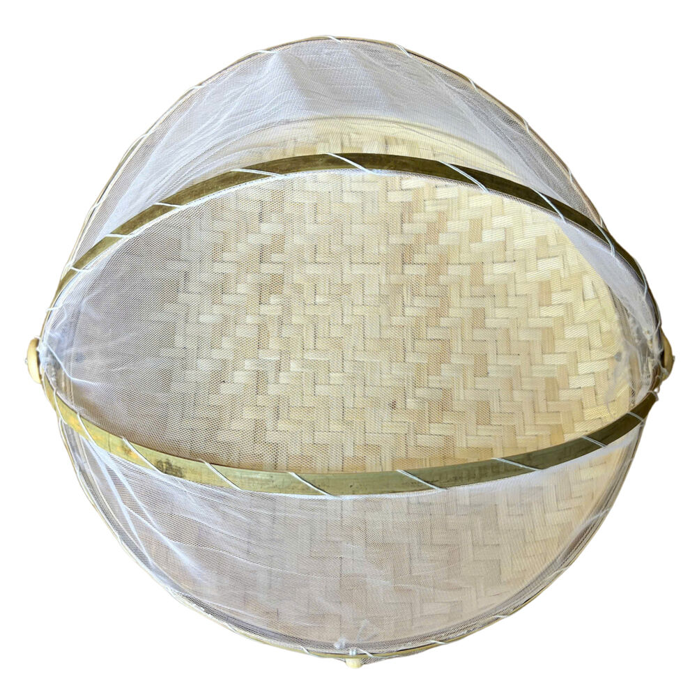 NF Living Mesh & Bamboo Cover 40x20cm Food Wood Tabletop Supplies Collapsible
