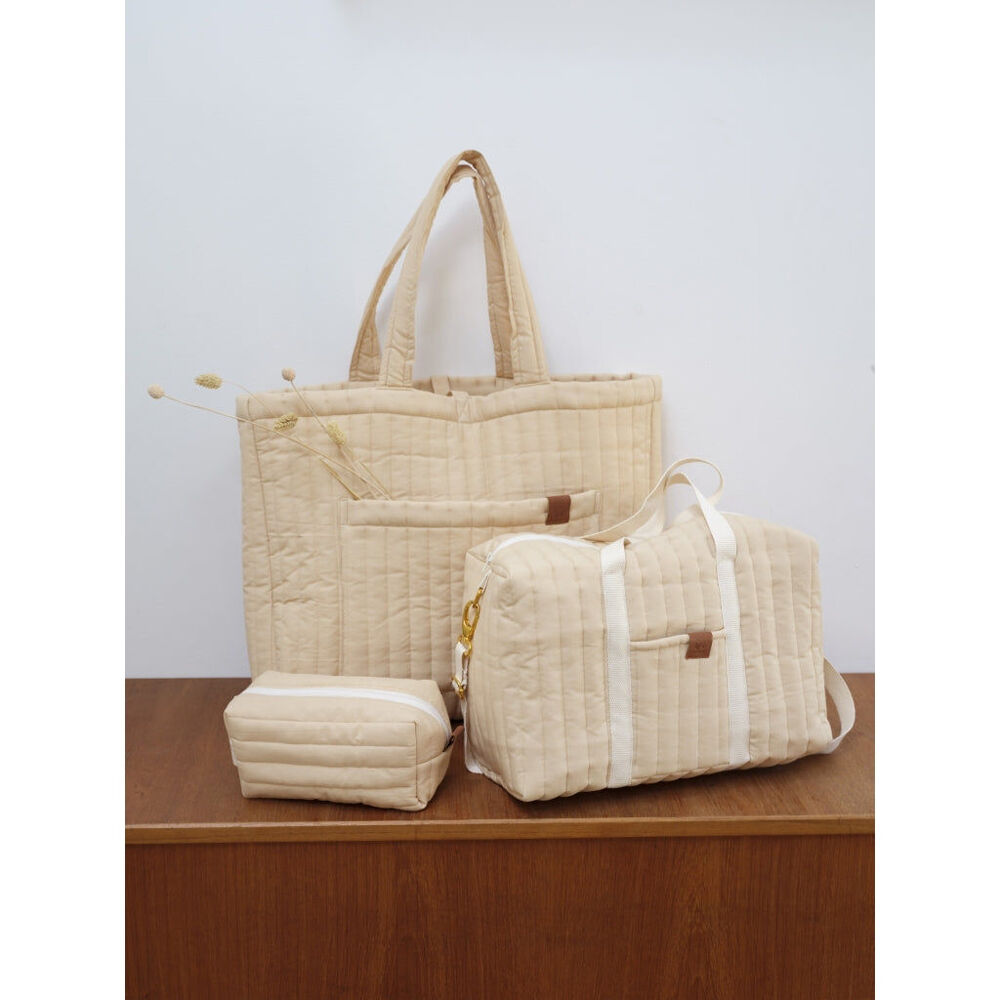 Fabelab Quilted 100% Organic Cotton Weekender Tote Bag 60cm Wheat