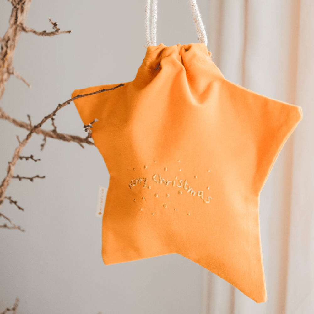 Fabelab Christmas Gift Bag String Pouch Xmas Decoration Star