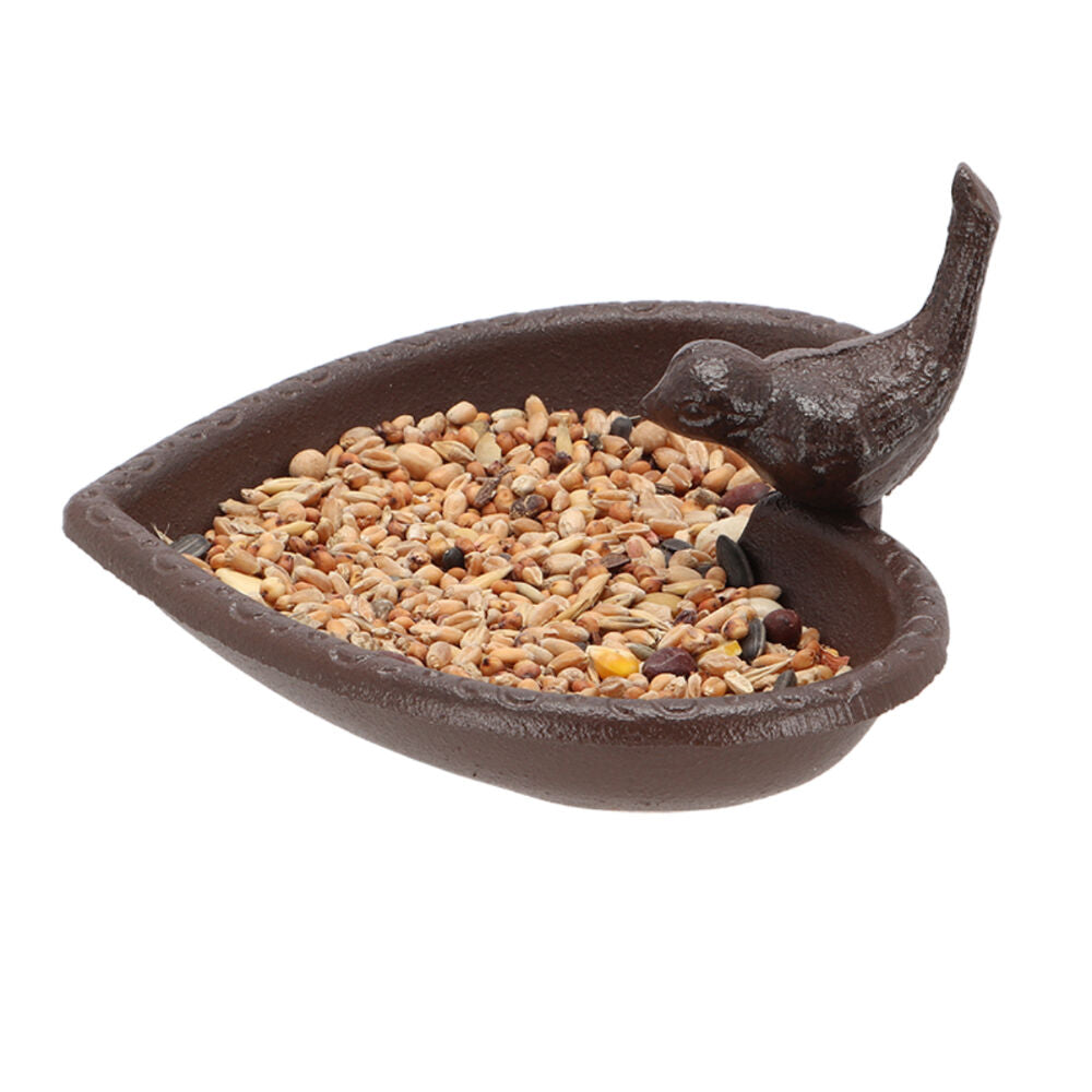 2PK Esschert Design Cast Iron Bird Bath Heart Small Garden & Outdoor Decor 17cm