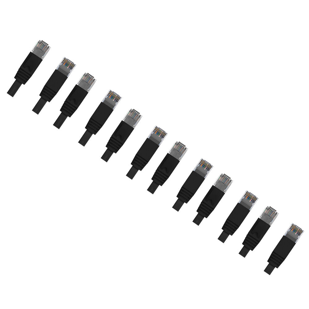 6PK Cruxtec CAT6 UTP Flat Ethernet Network Cable 1000Mbps RJ45 1m Black