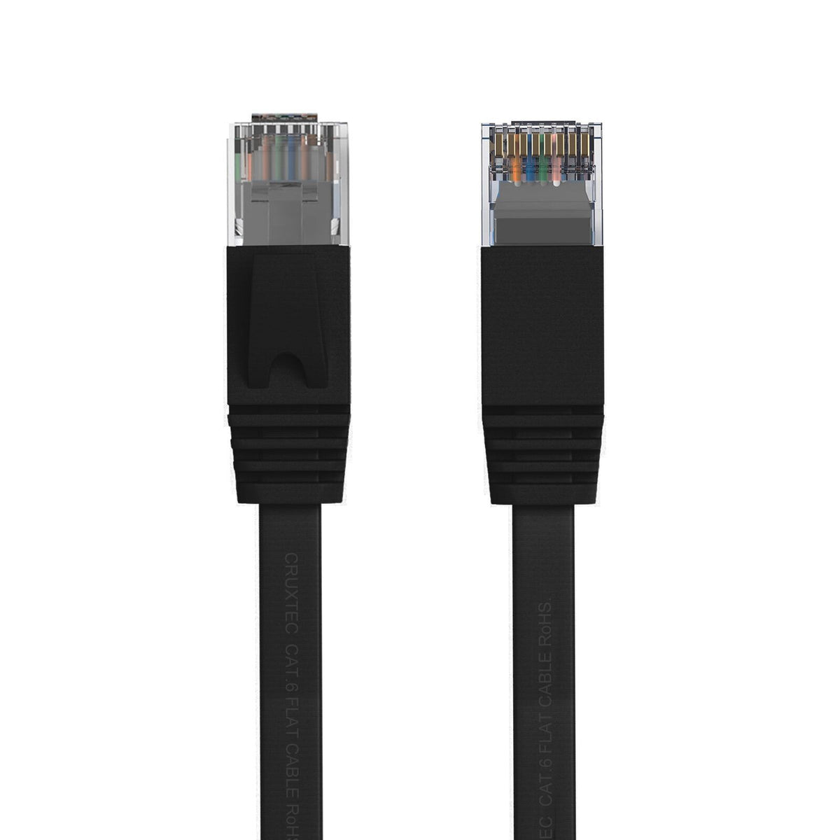 6PK Cruxtec CAT6 UTP Flat Ethernet Network Cable 1000Mbps RJ45 1m Black