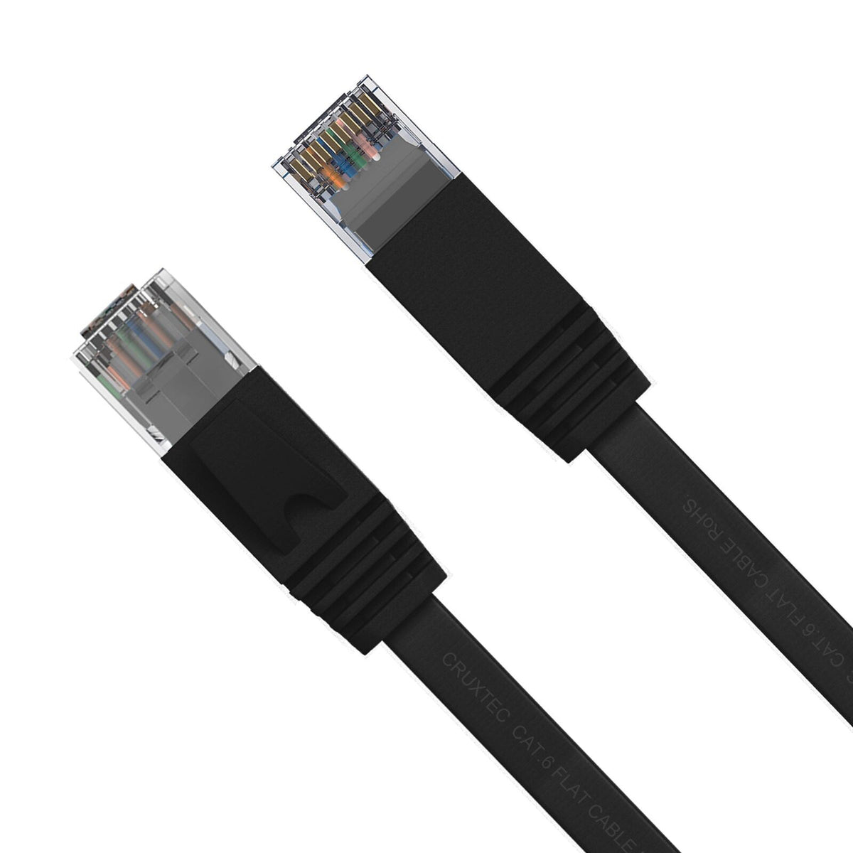 6PK Cruxtec CAT6 UTP Flat Ethernet Network Cable 1000Mbps RJ45 1m Black