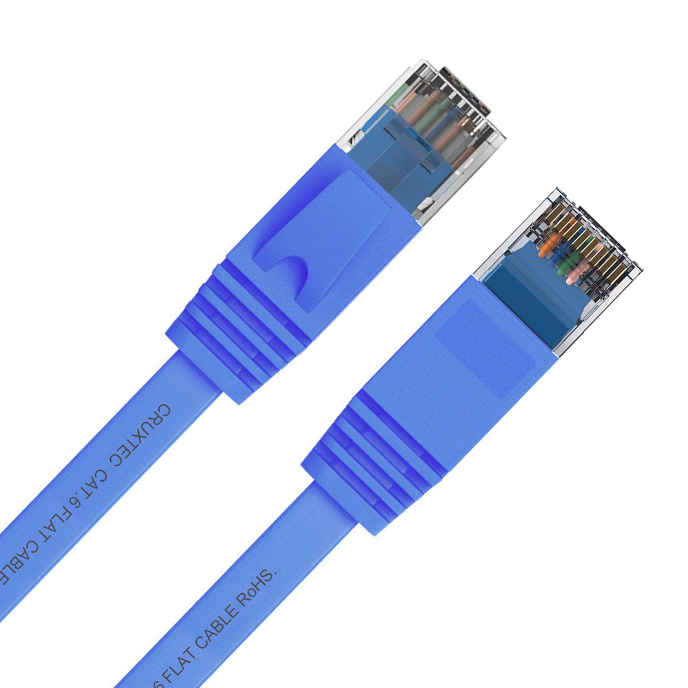Cruxtec RJ45 Internet LAN 30m Flat CAT6 UTP Ethernet Cable - Blue